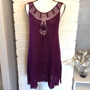 Lane Bryant Purple Knit Sleeveless Tunic Top